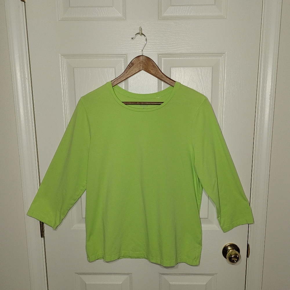 CHICO'S Vibrant Lime Green Top